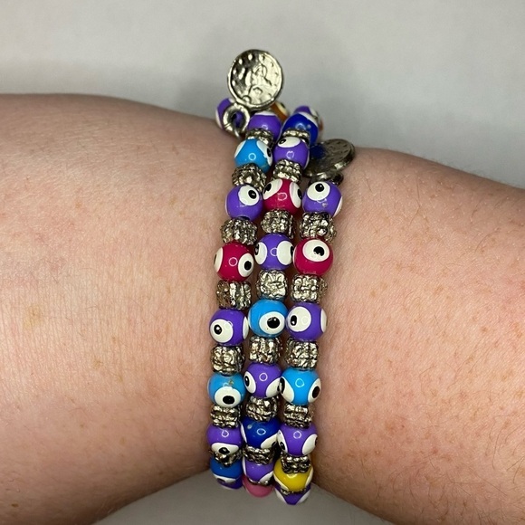 Multicolor Evil Eye Bracelet - Picture 3 of 3